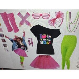 New Parttely 1980's Womens Outfit Tutu Costume Large